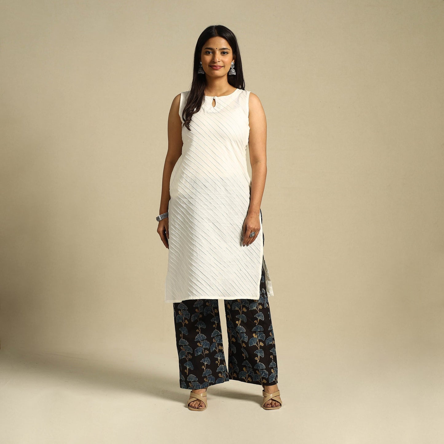 Buy Block Print Cotton Ajrakh Palazzo