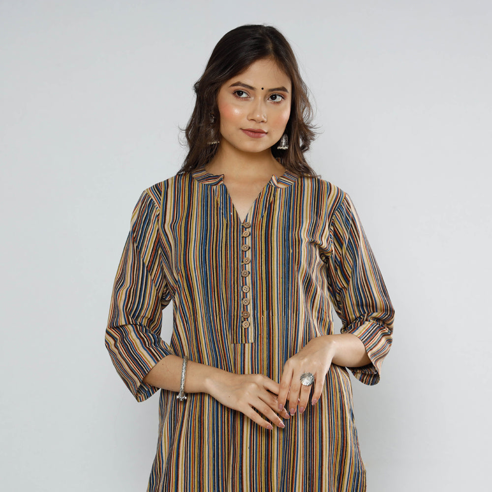 Block Print Cotton Kalamkari Kurta For Women