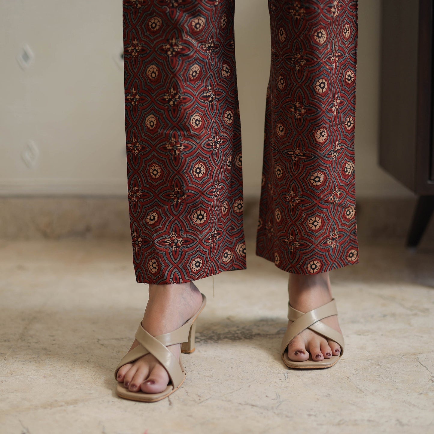 Brown - printed cotton co-ord set 10 - handcrafted