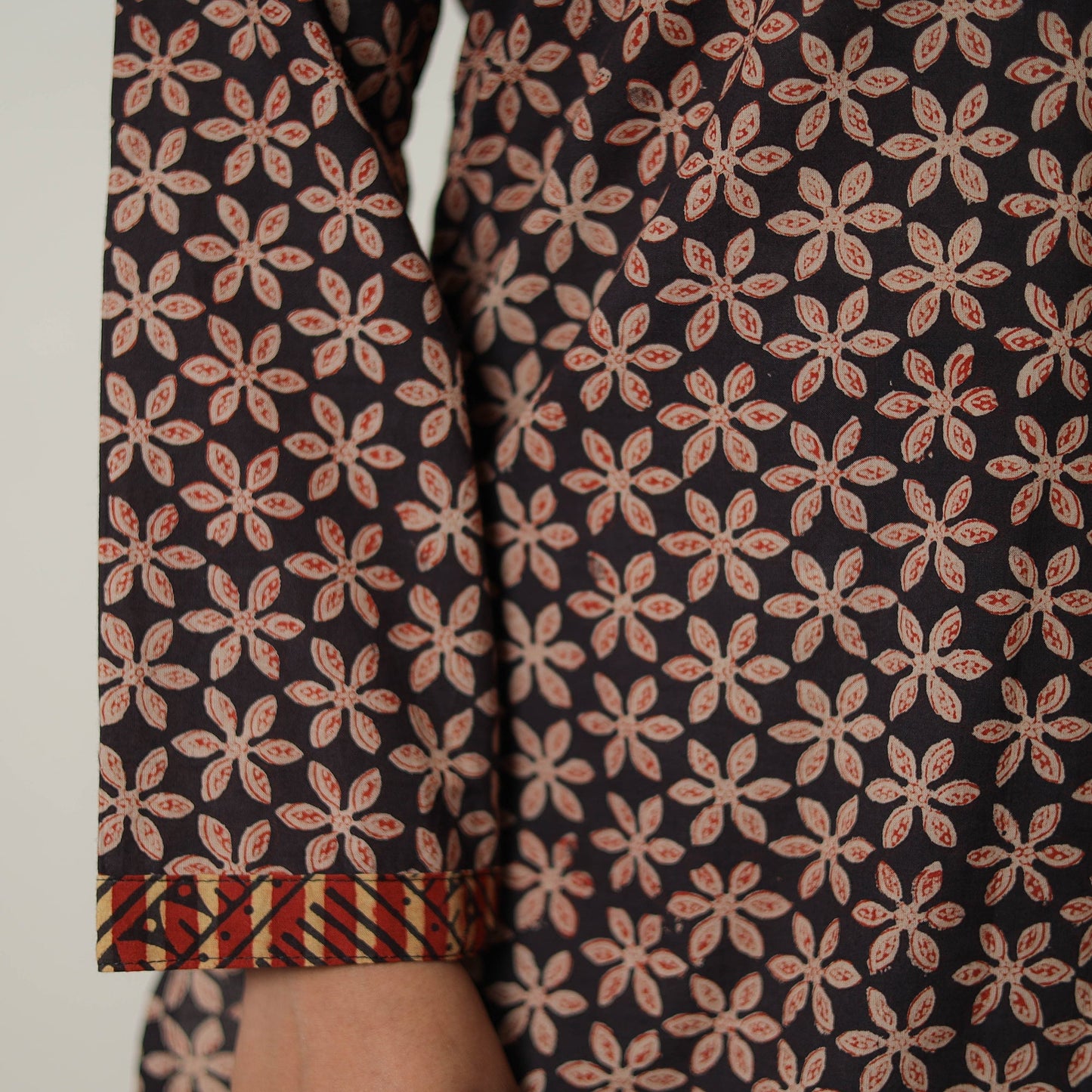 Brown Block Print Cotton Bagru Co-Ord Set