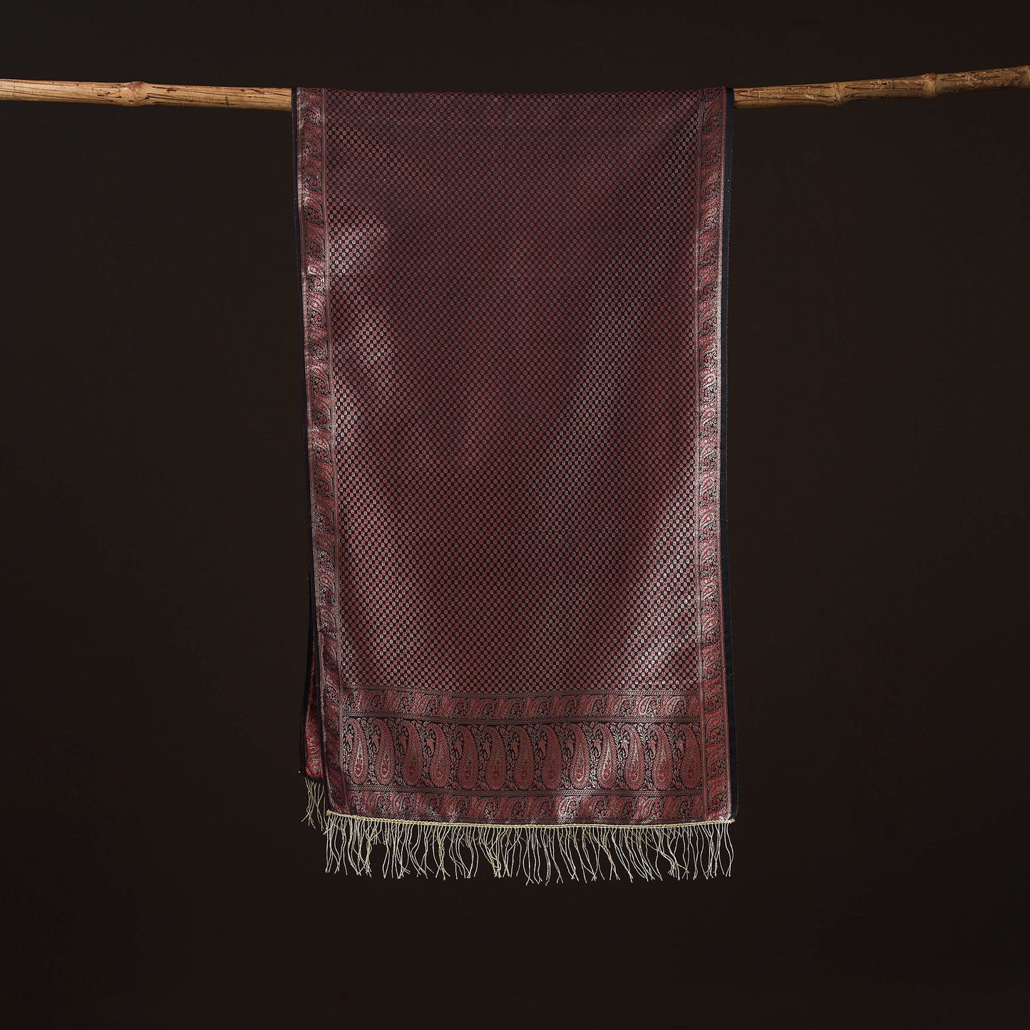 Brocade handloom semi silk banarasi stole 03 - handcrafted