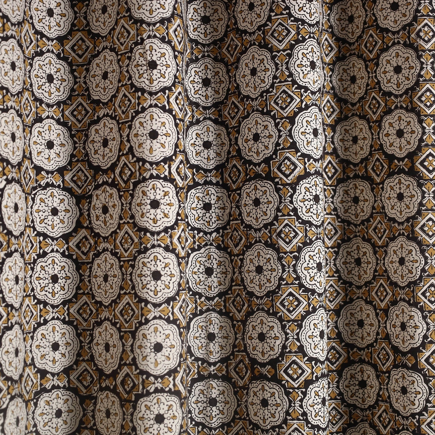 Buy Cotton Door Brown Bagru Hand Block print Curtain