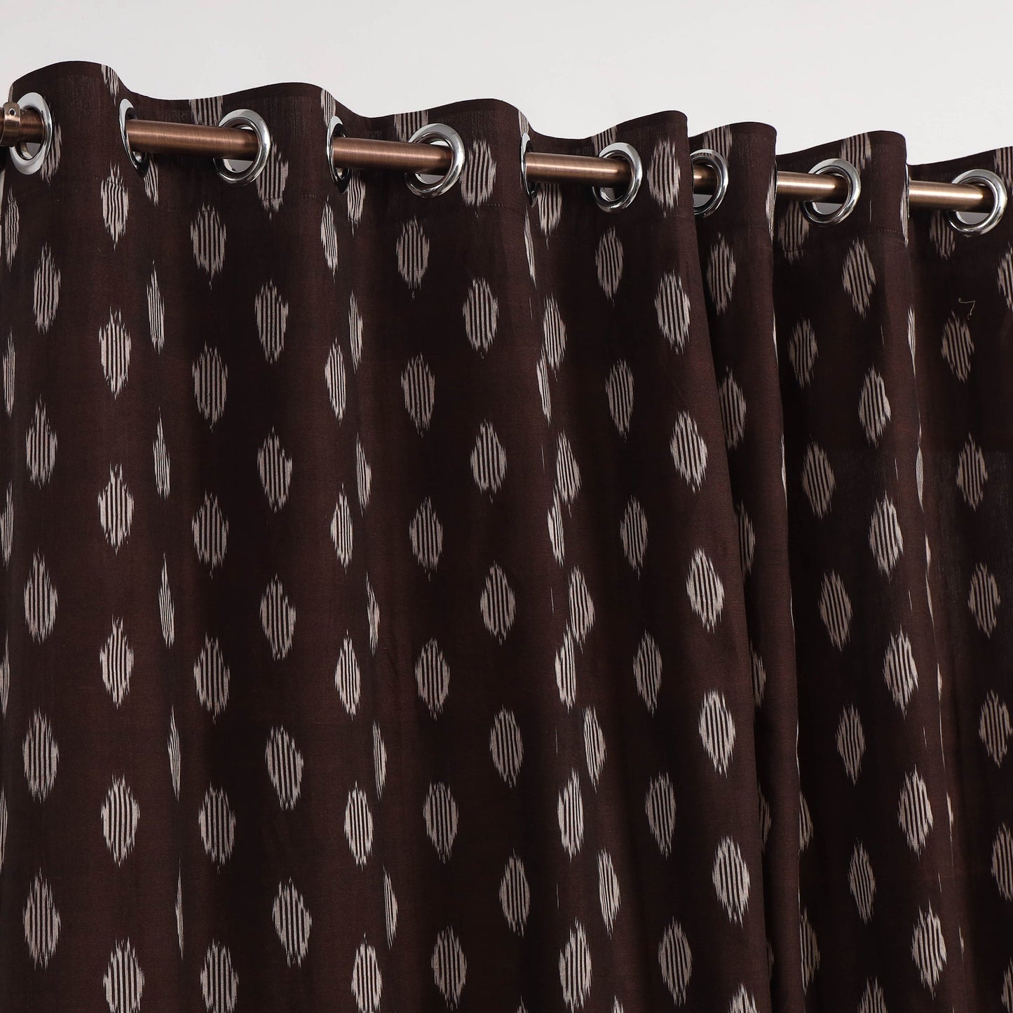 Brown - cotton door pochampally ikat curtain (7 x 3 feet)