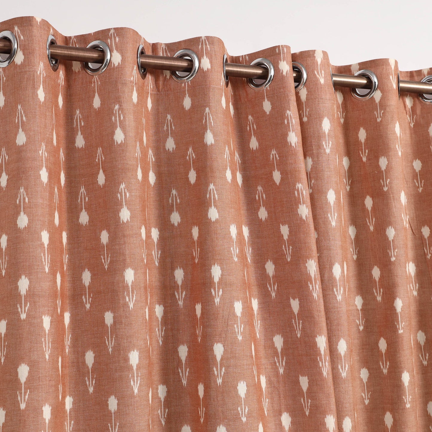 Brown - cotton door pochampally ikat curtain (7 x 3 feet)