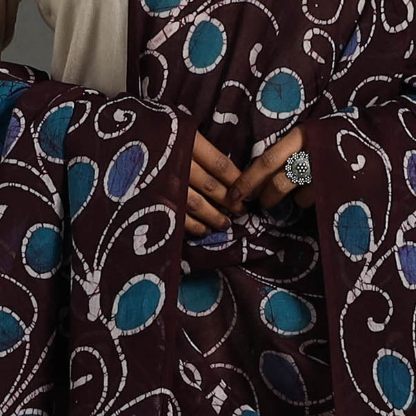 Brown Cotton Hand Batik Print Dupatta