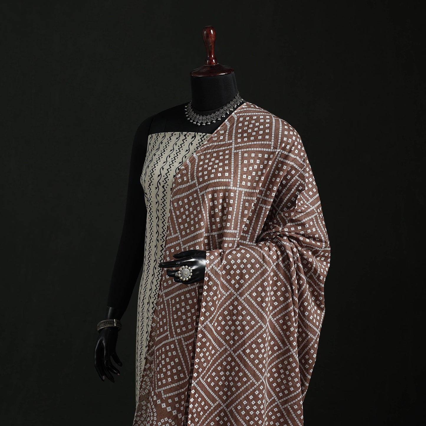 Cotton jaipur printed dupatta 23 - handcrafted