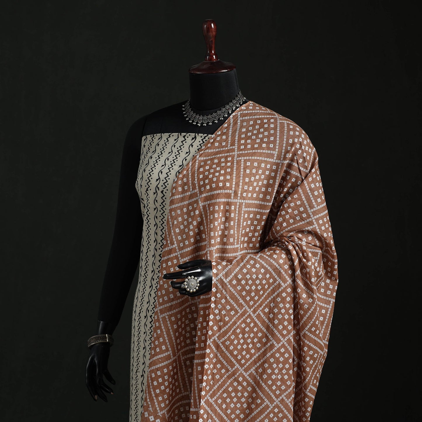 Cotton jaipur printed dupatta 29 - handcrafted