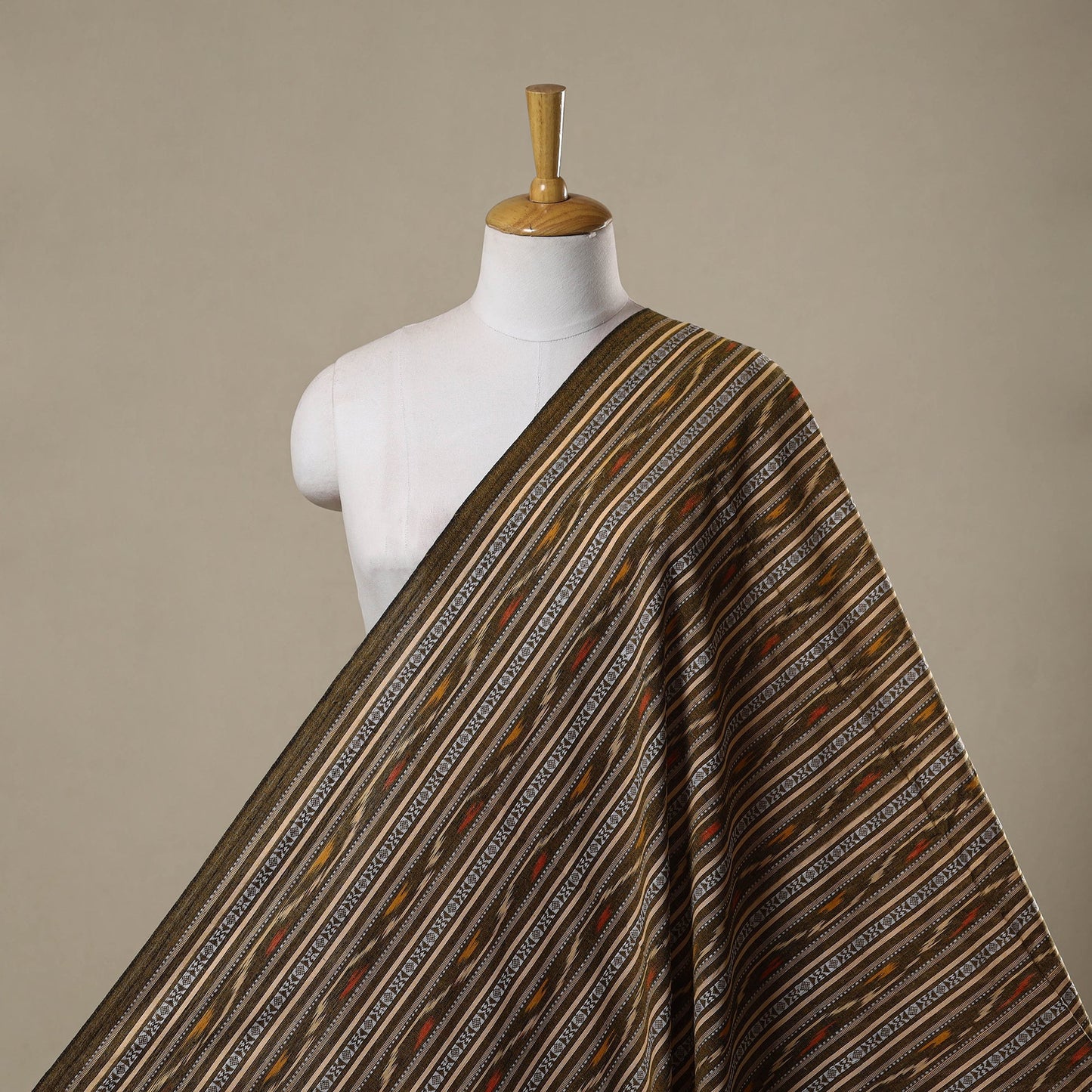 Cotton pochampally dabi ikat fabric 2 - handcrafted