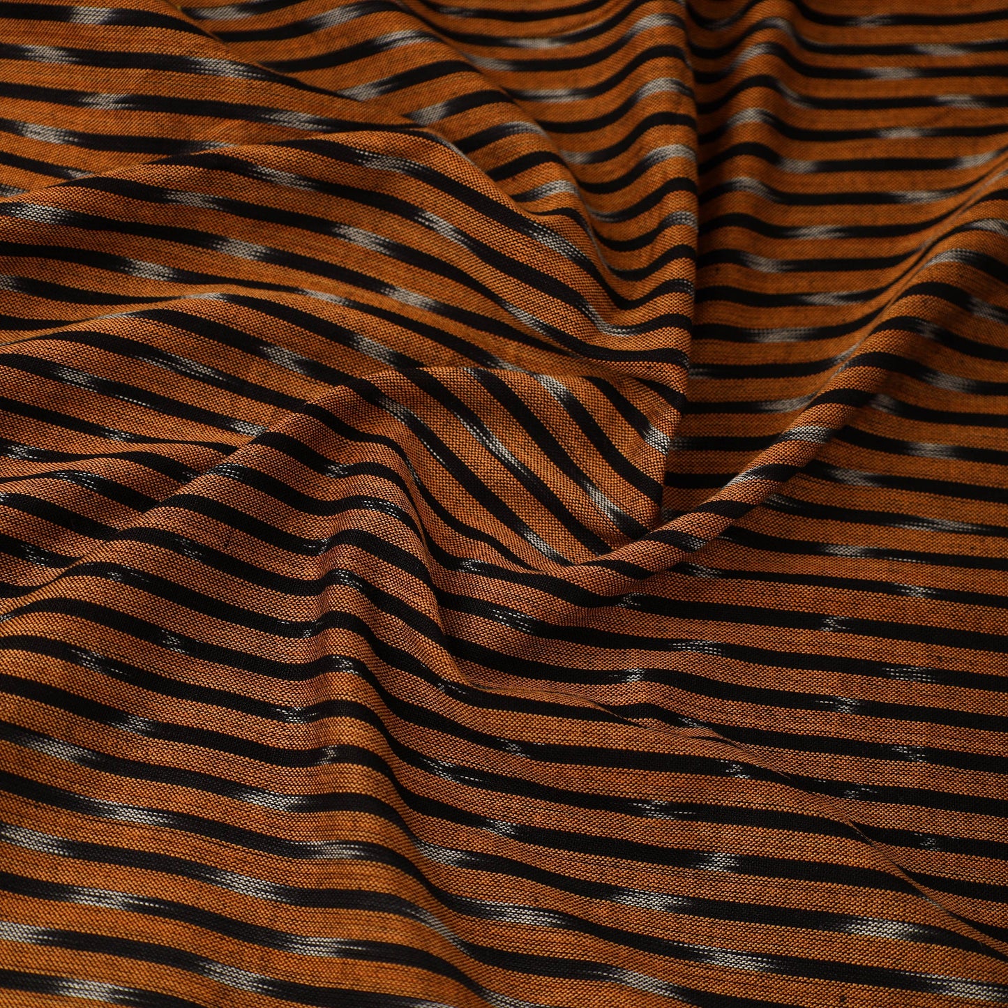 Brown Cotton Pochampally Weave Ikat Fabric