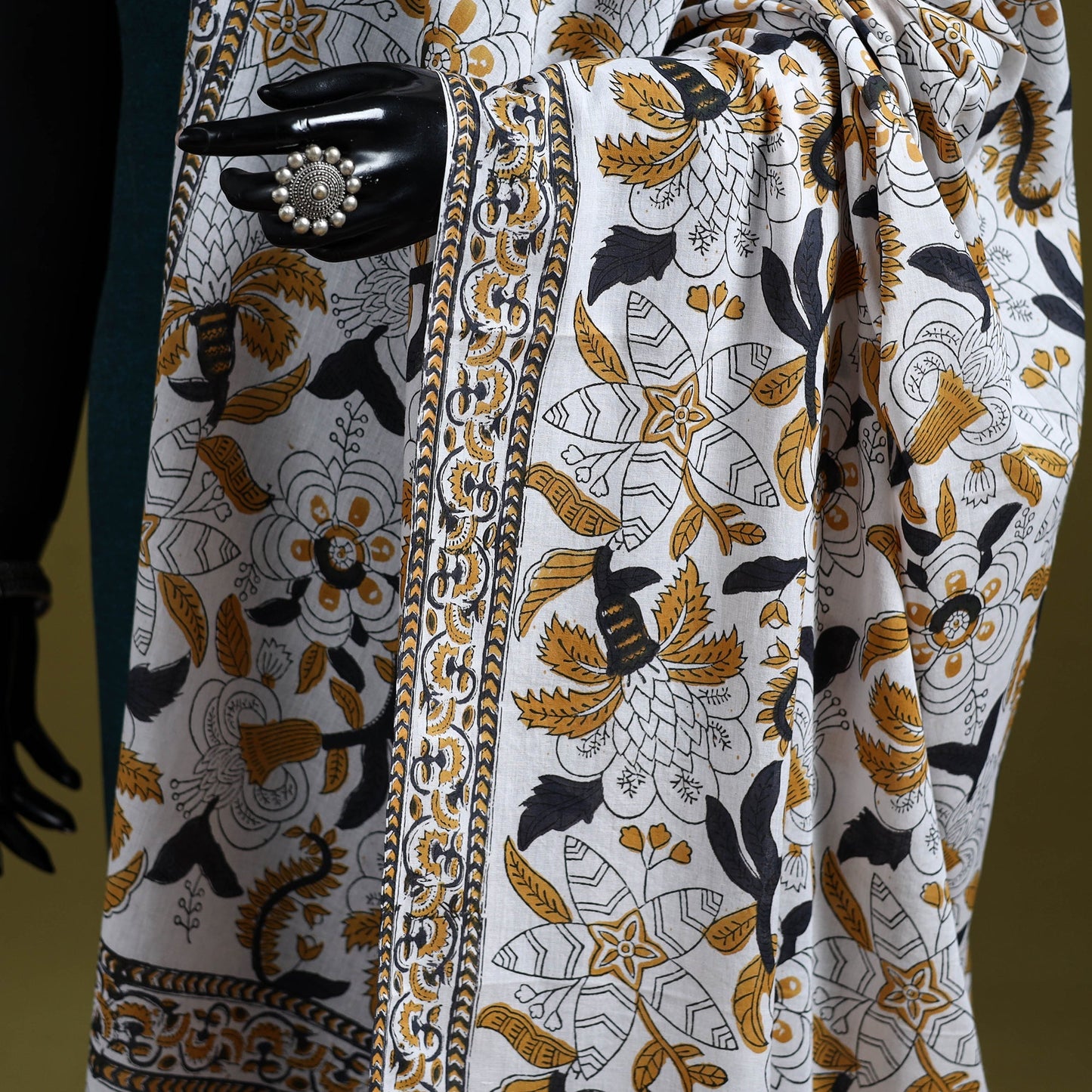 Cotton sanganeri floral dupatta 46 - handcrafted