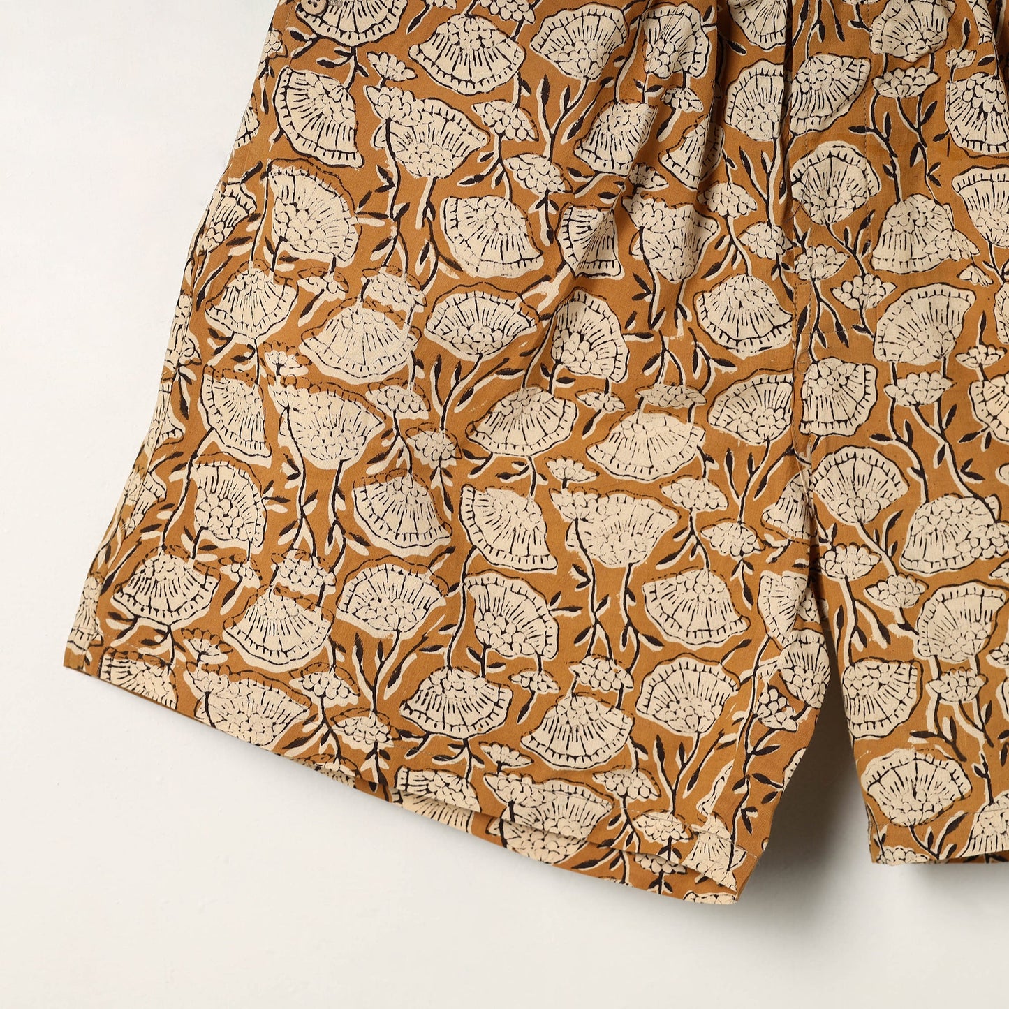 Brown - cotton unisex bagru shorts/boxer 14 - handcrafted