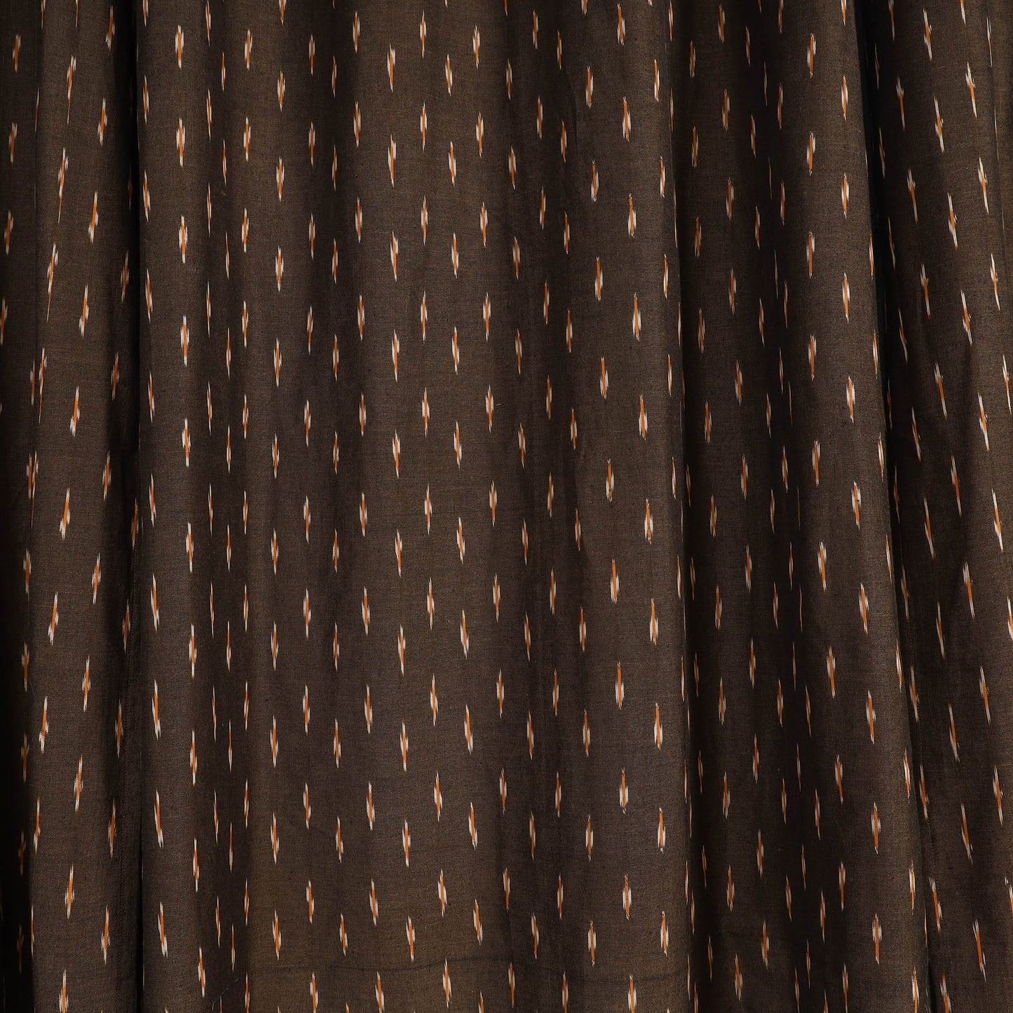 Brown - cotton window pochampally ikat curtain (5 x 3 feet)