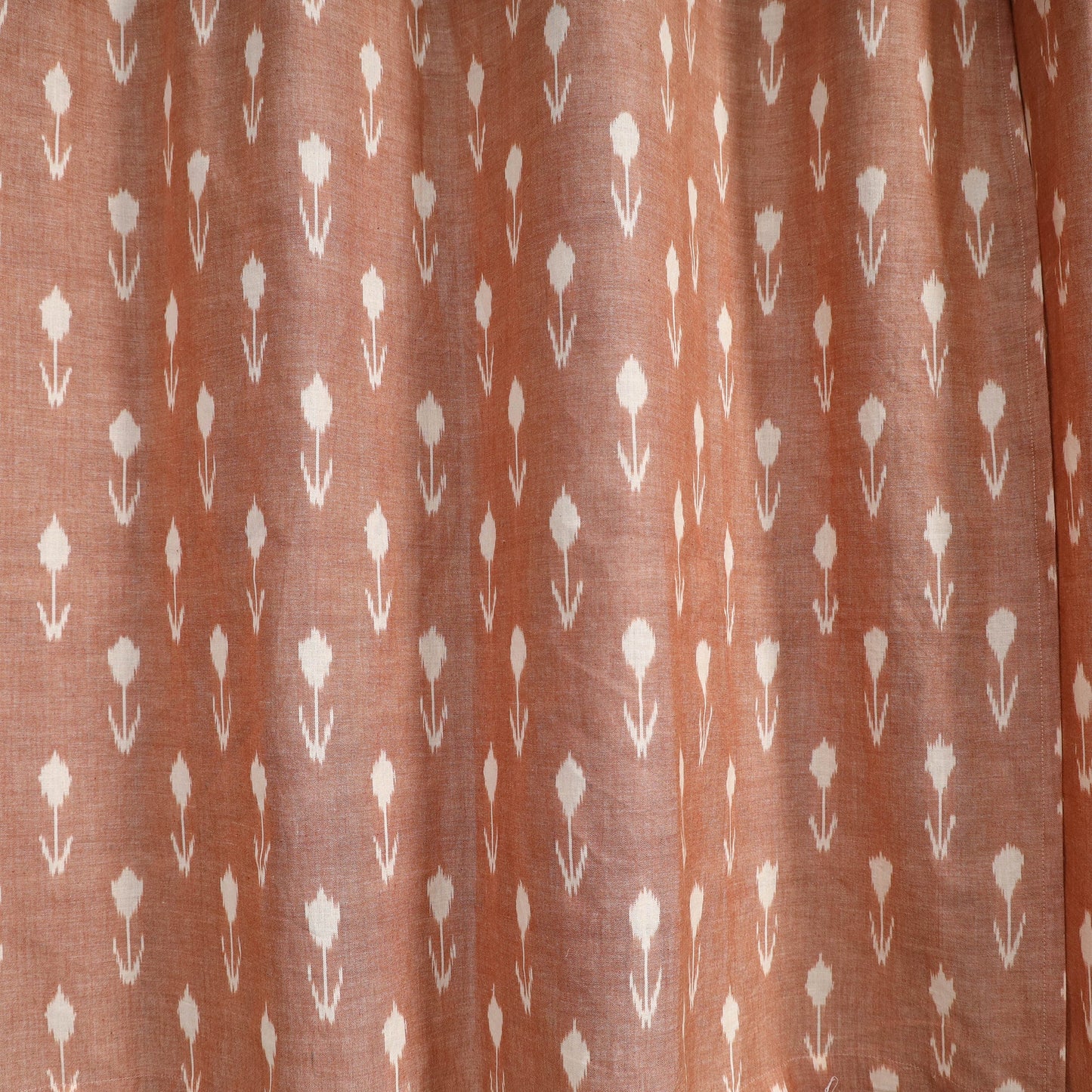 Brown - cotton window pochampally ikat curtain (5 x 3 feet)