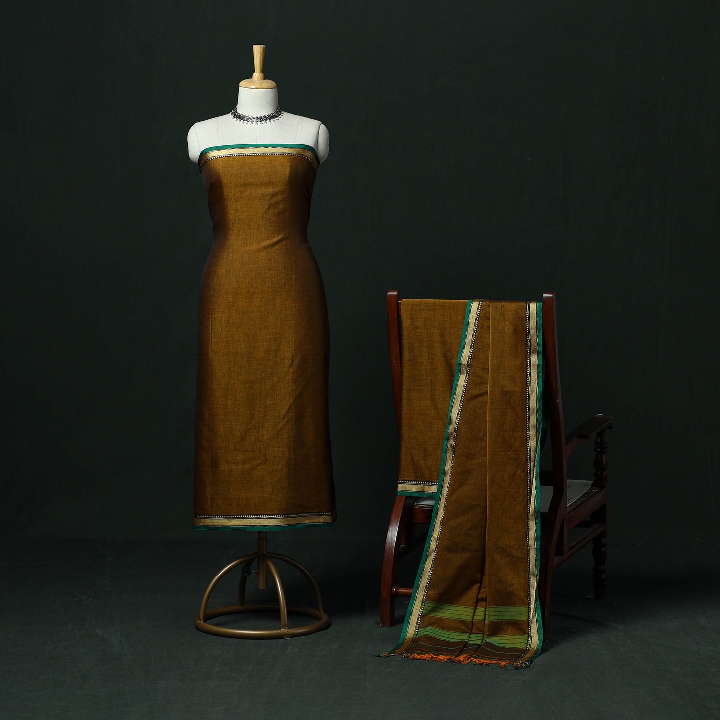 Dharwad cotton 3pc unstitched dress material with thread