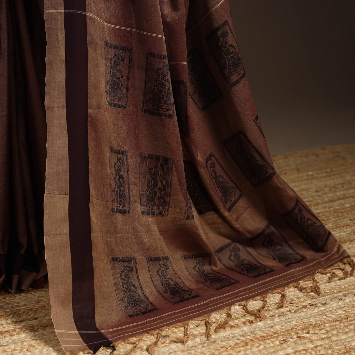 Dharwad cotton saree with border 27 - handcrafted