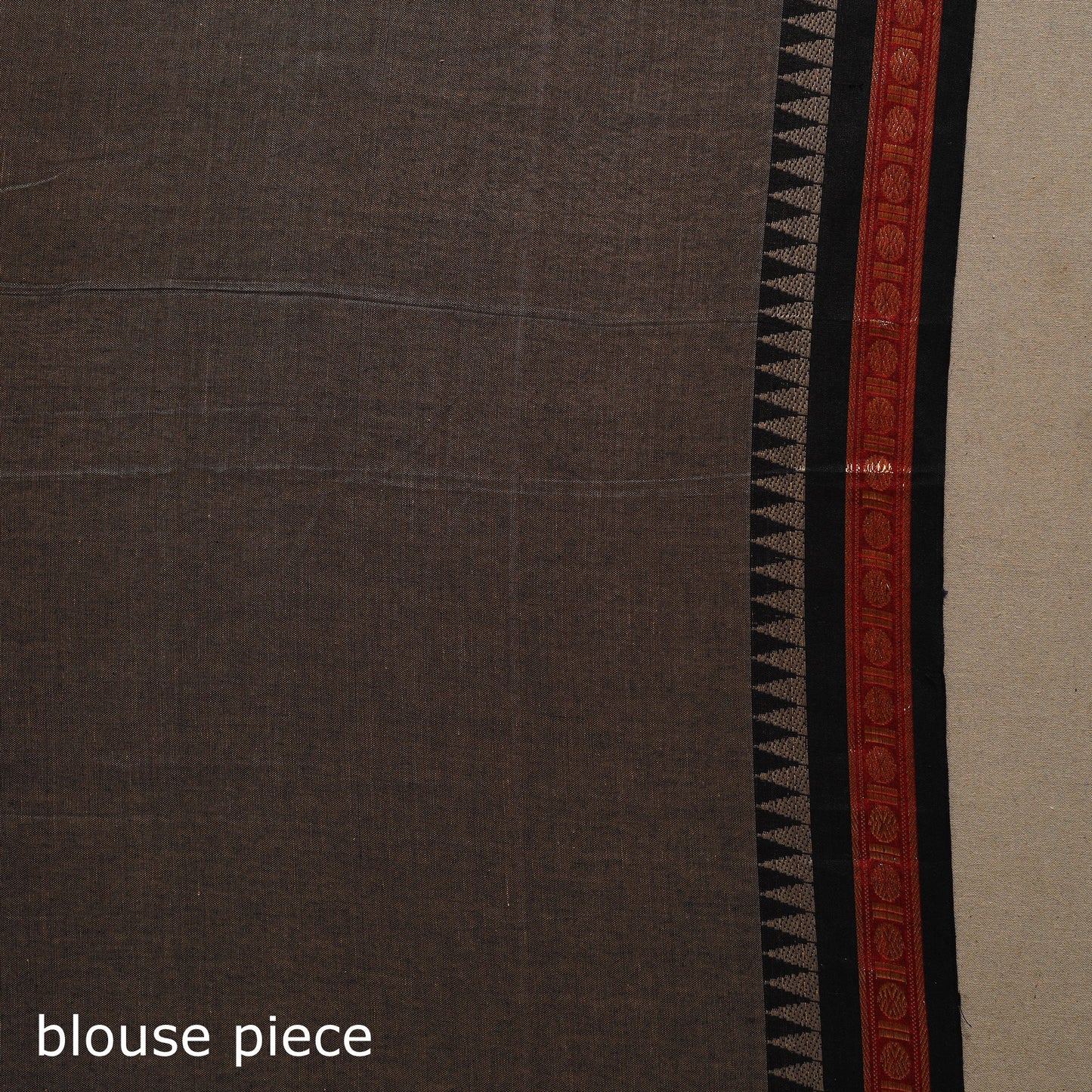 Brown Dharwad Cotton Saree with Zari Border