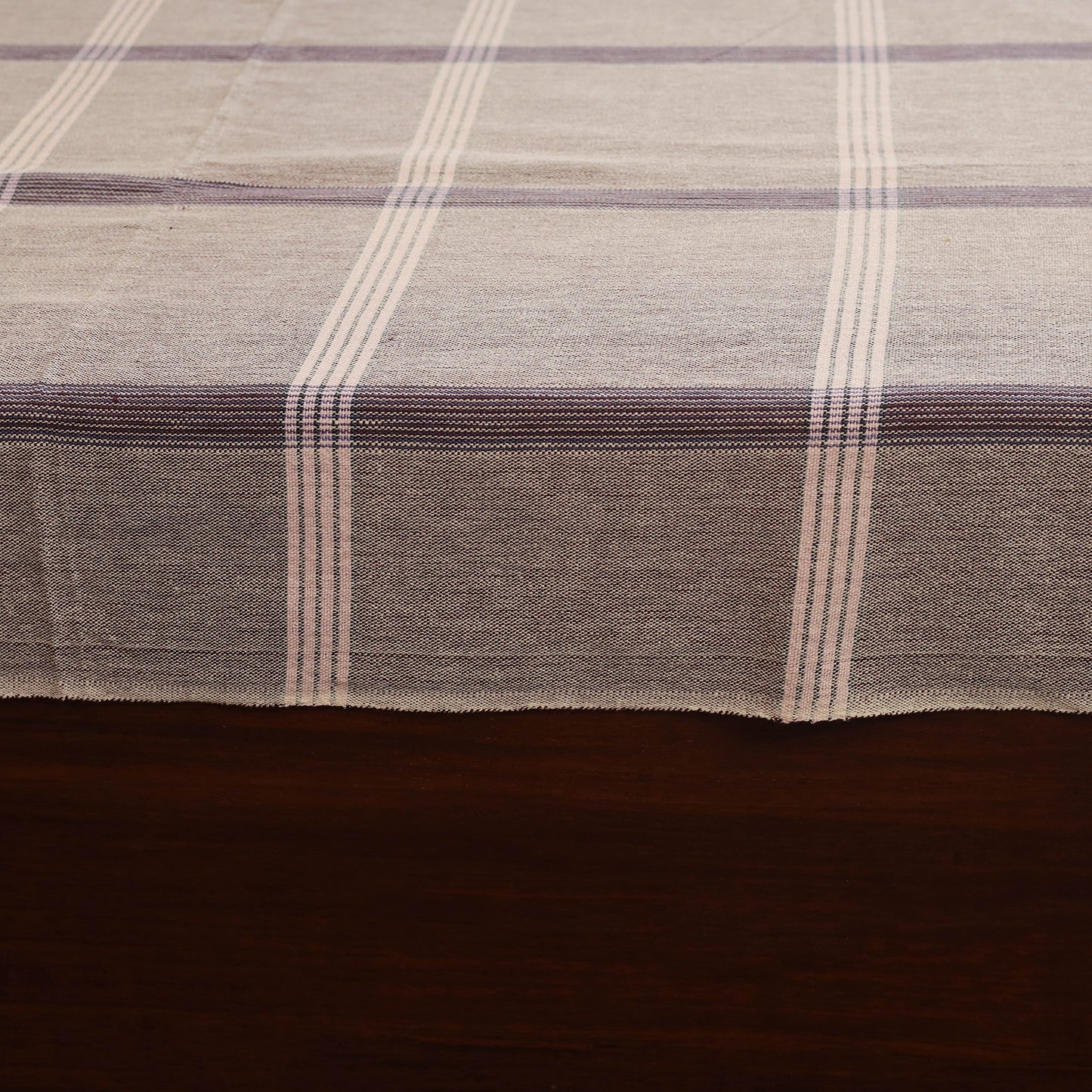 Brown - double handloom cotton bed sheet (108 x 90 in) 44