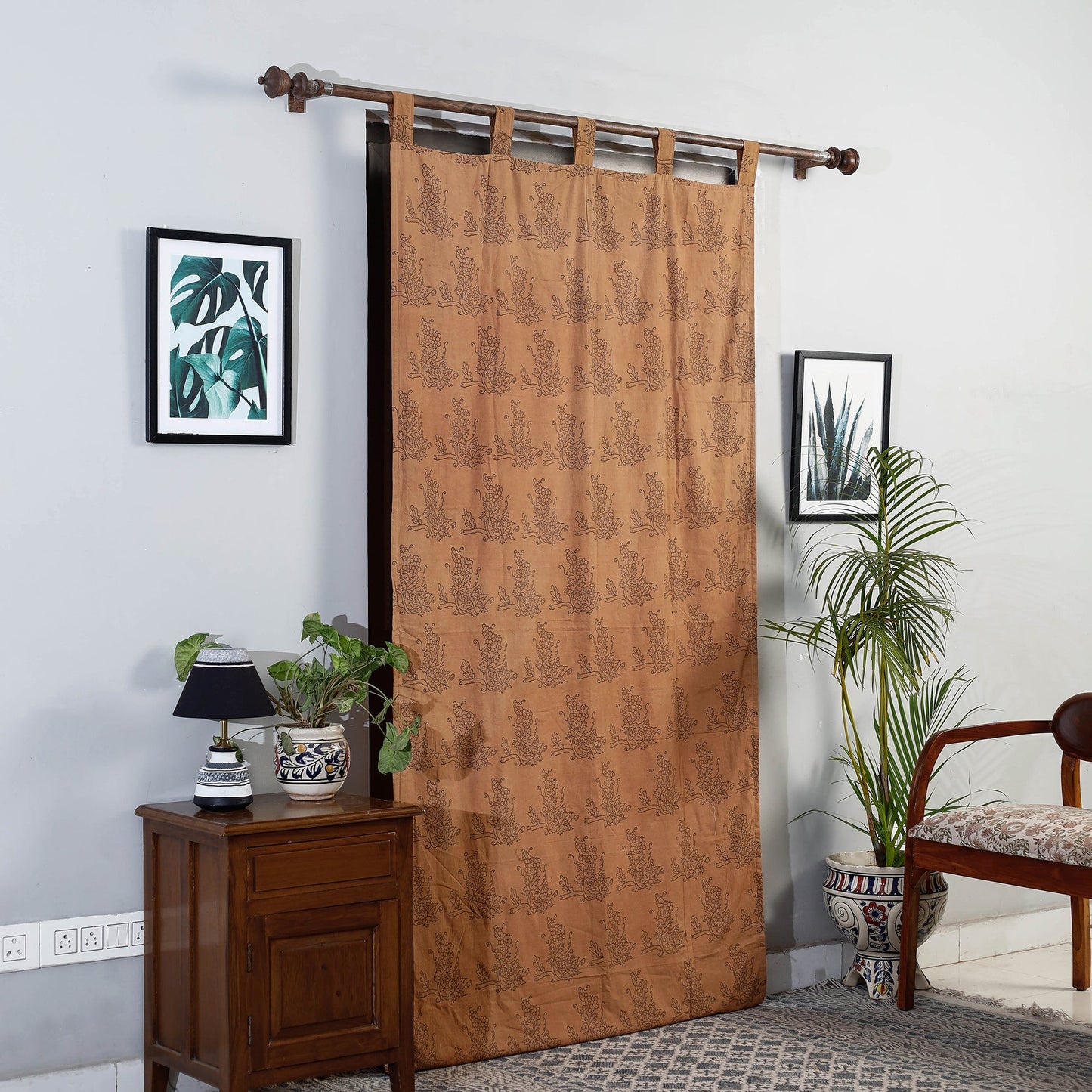 Buy Double Layered Curtain with Kutch Block Prints Online India