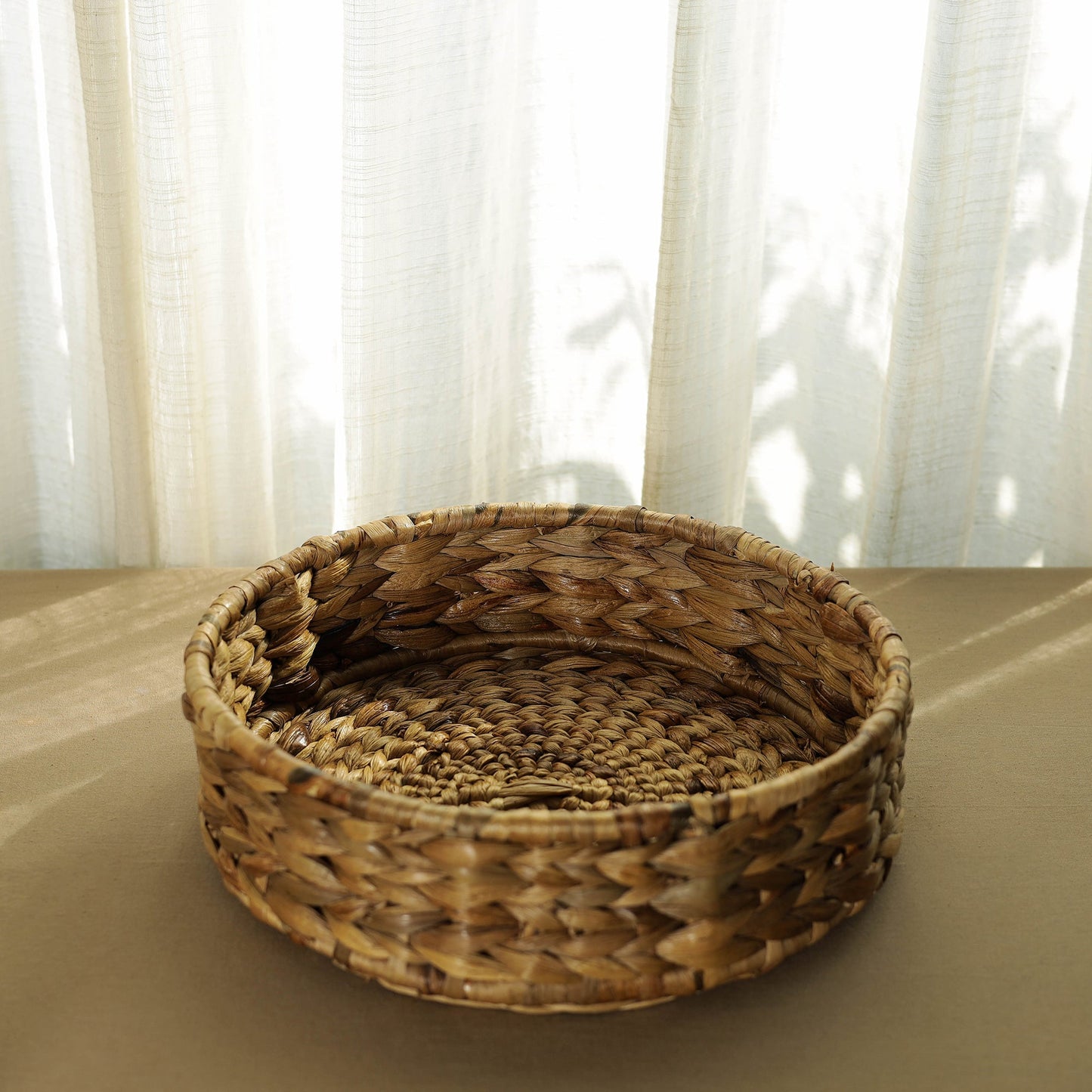 Brown Natural Handmade Water Hyacinth Tray