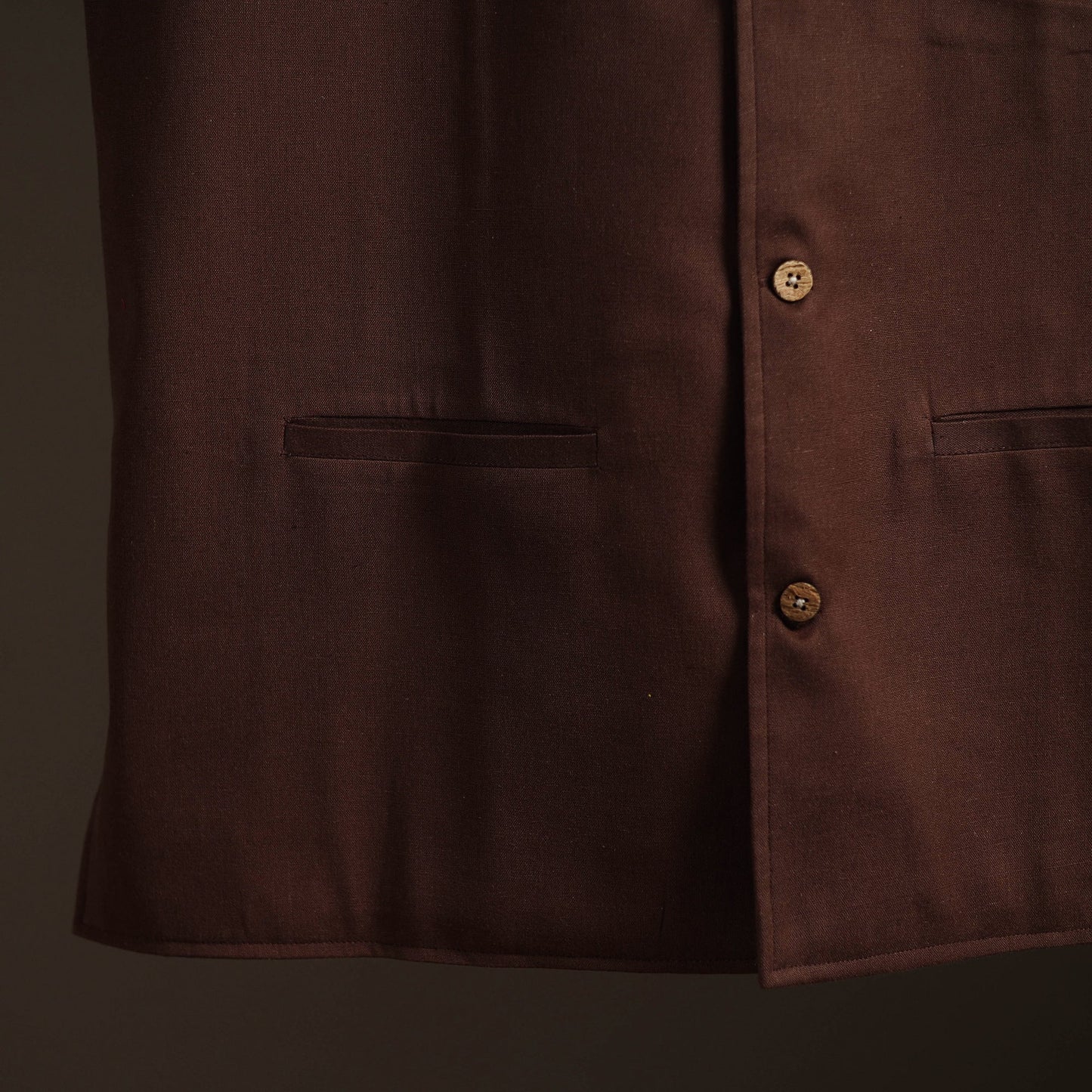 Flex cotton men plain nehru jacket 02 - handcrafted