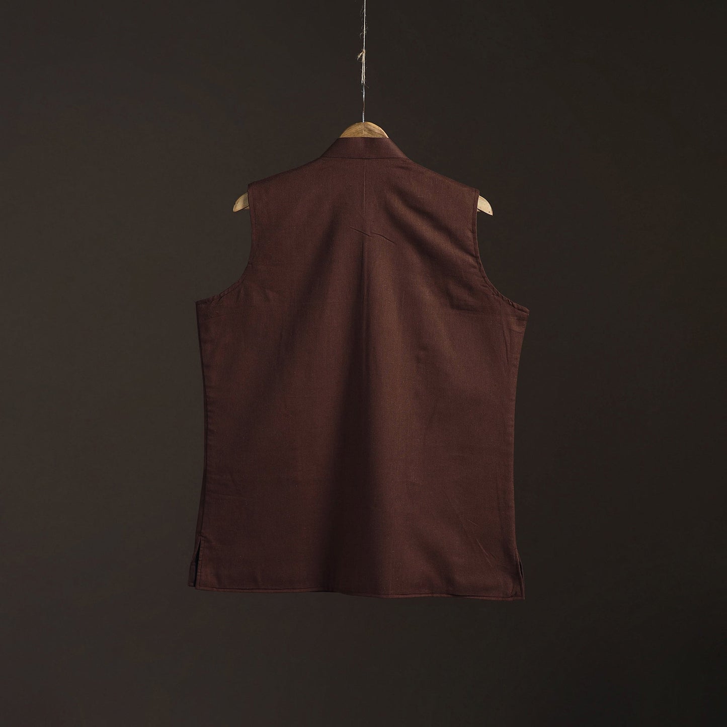 Flex cotton men plain nehru jacket 02 - handcrafted