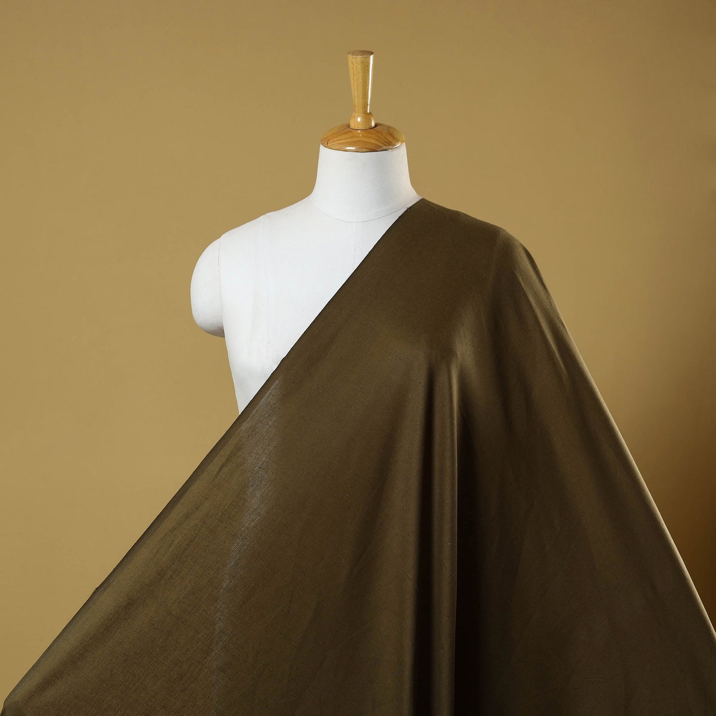 Brown - flex cotton prewashed plain fabric 14 - handcrafted