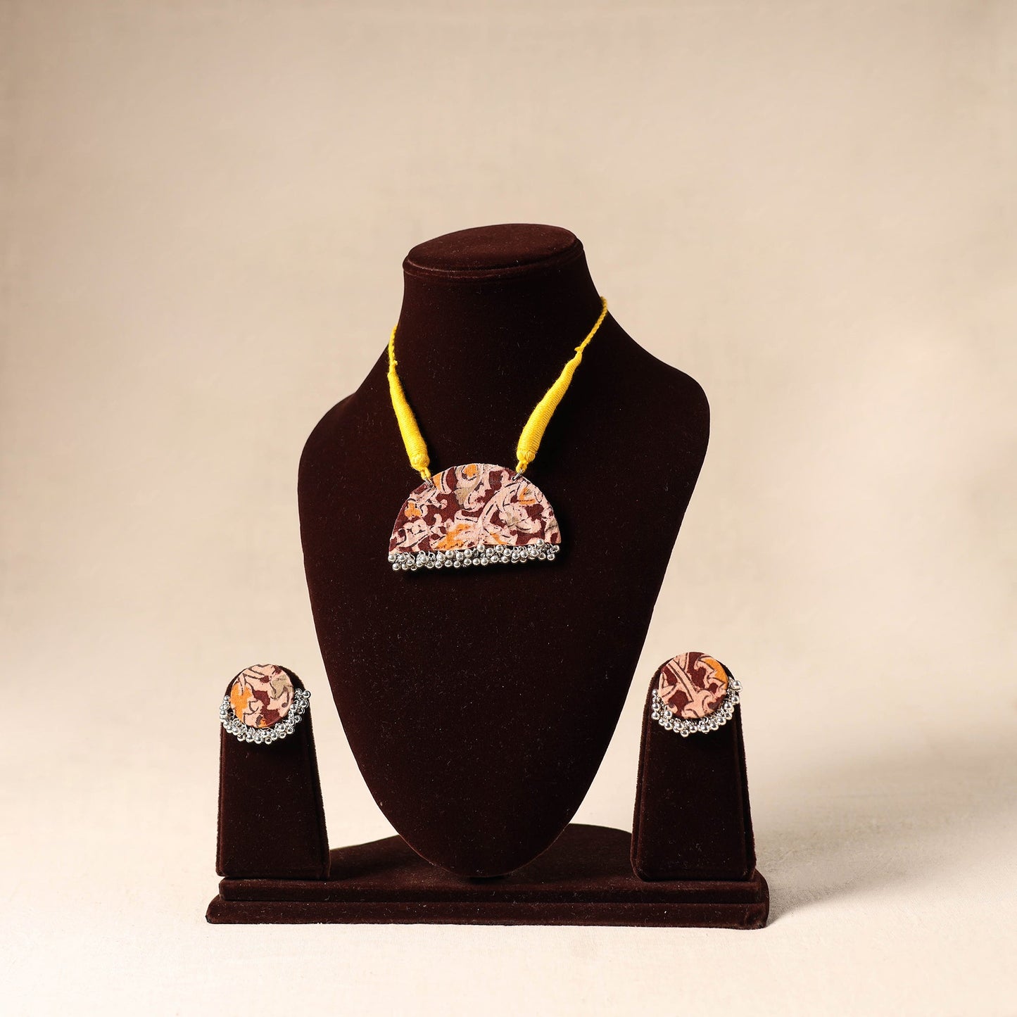 Brown German Silver Fabart Necklace Set