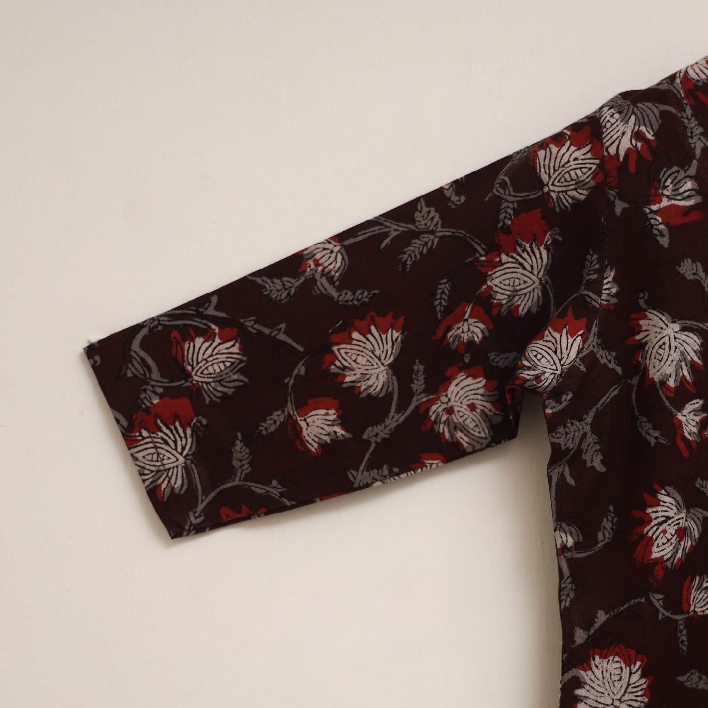 Brown - girls bagru pure cotton kurta set (2-6 years) 13