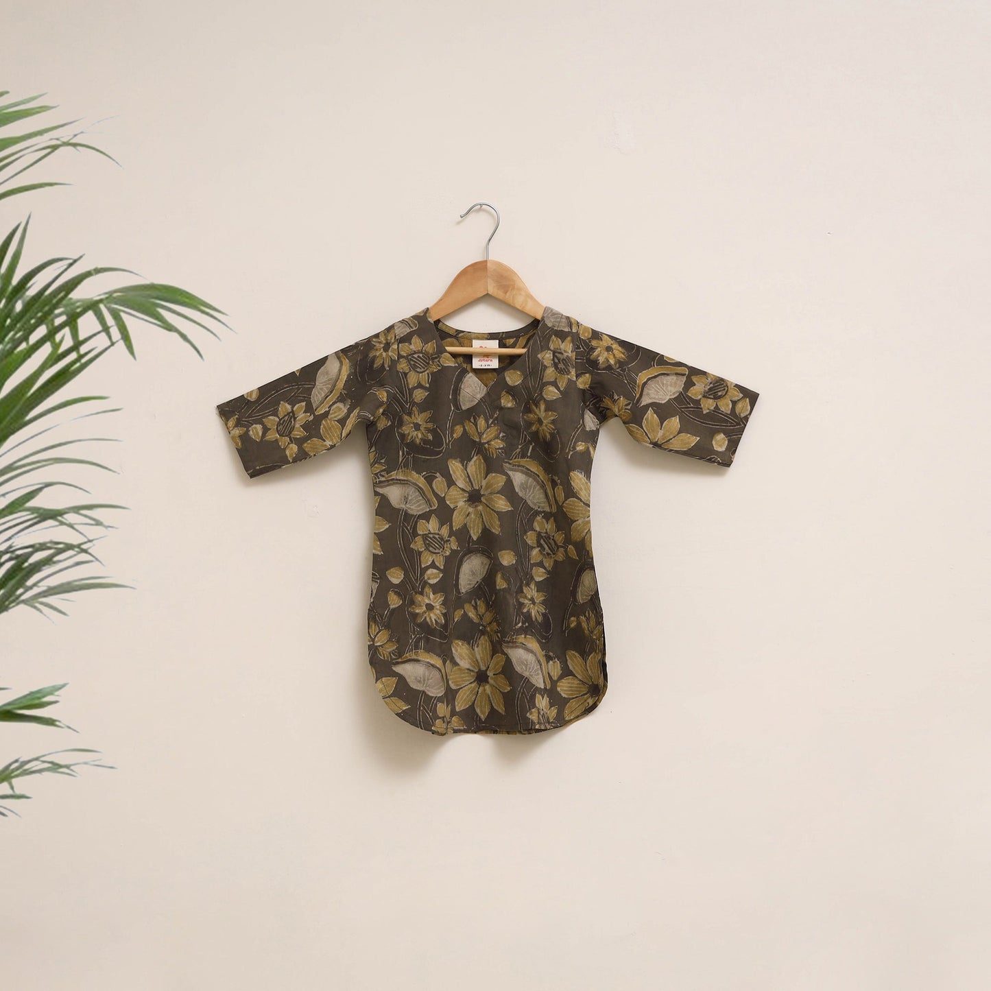 Brown - girls pure cotton kurta set (2-6 years) 15