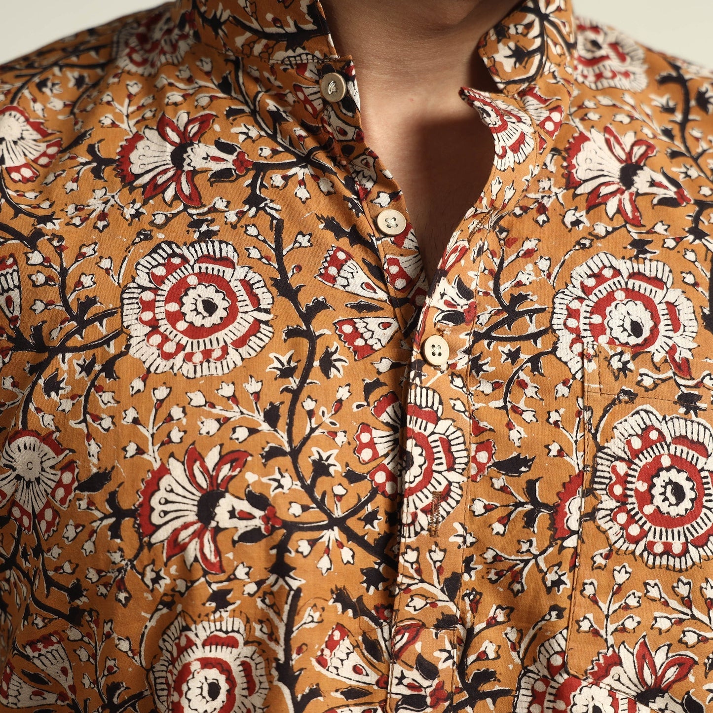 Bagru Block Printed Cotton Men Short Kurta