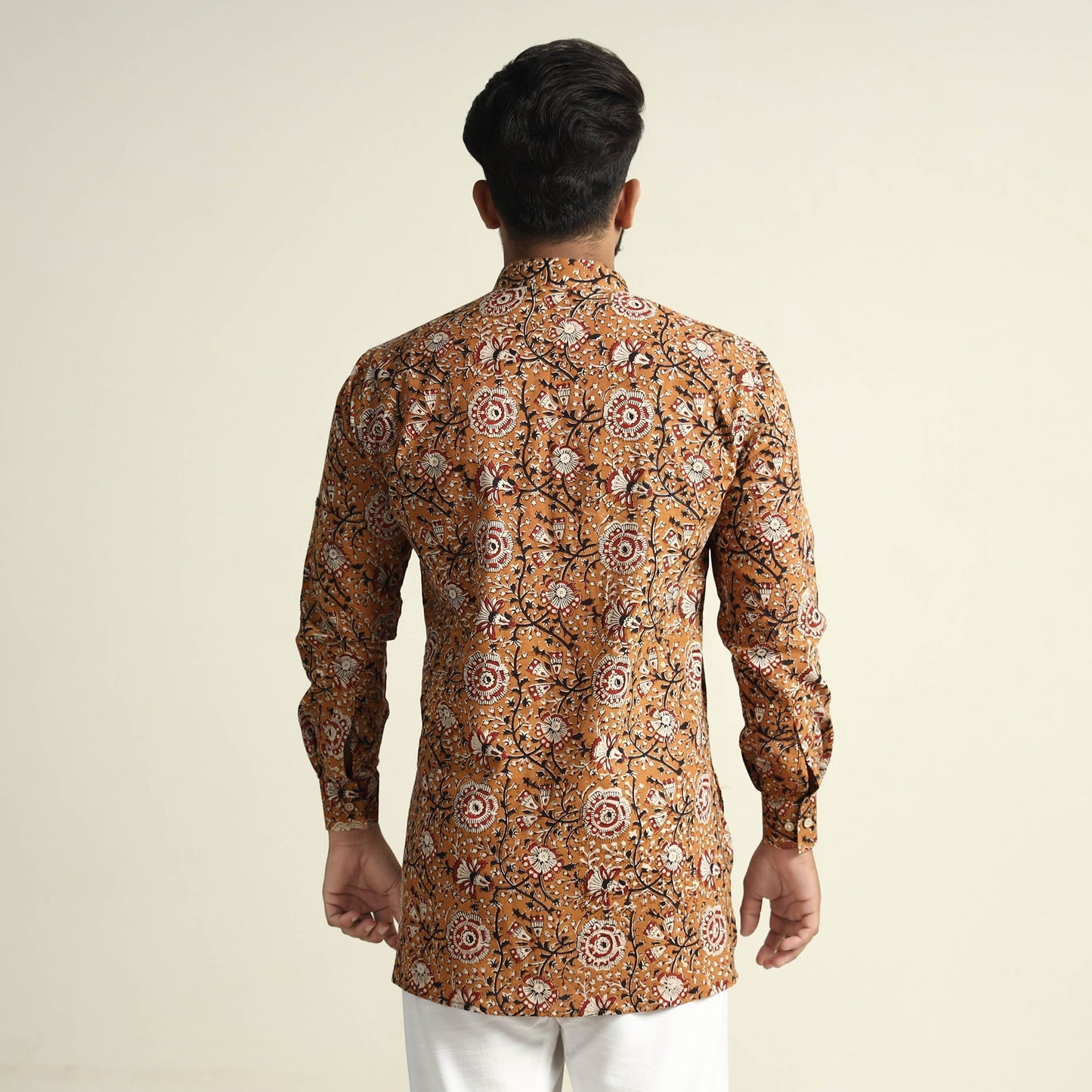 Bagru Block Printed Cotton Men Short Kurta
