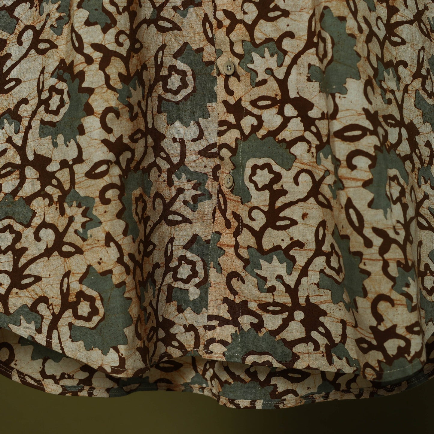 Half sleeve cotton men hand block batik print shirt 13