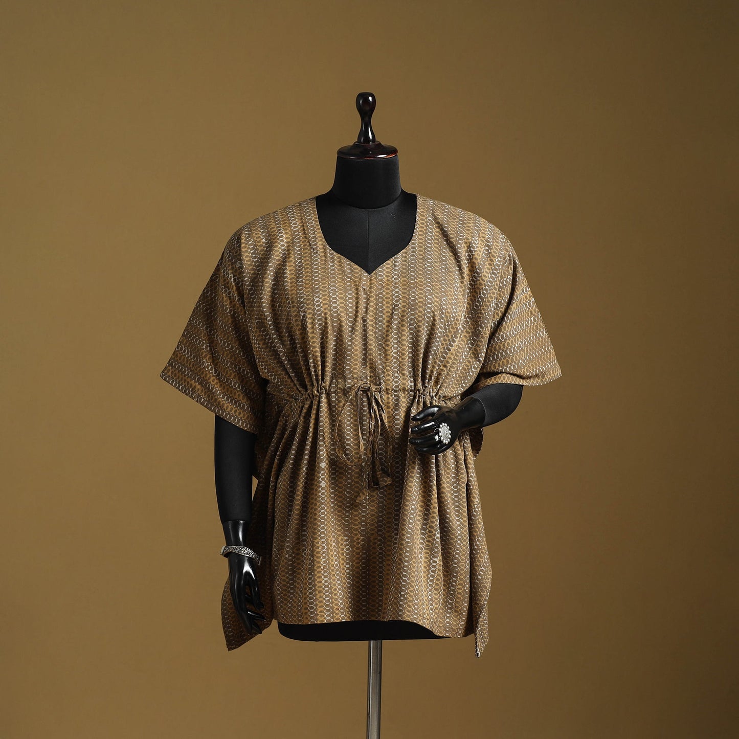 Hand akola short kaftan with tie-up waist 27 - handcrafted