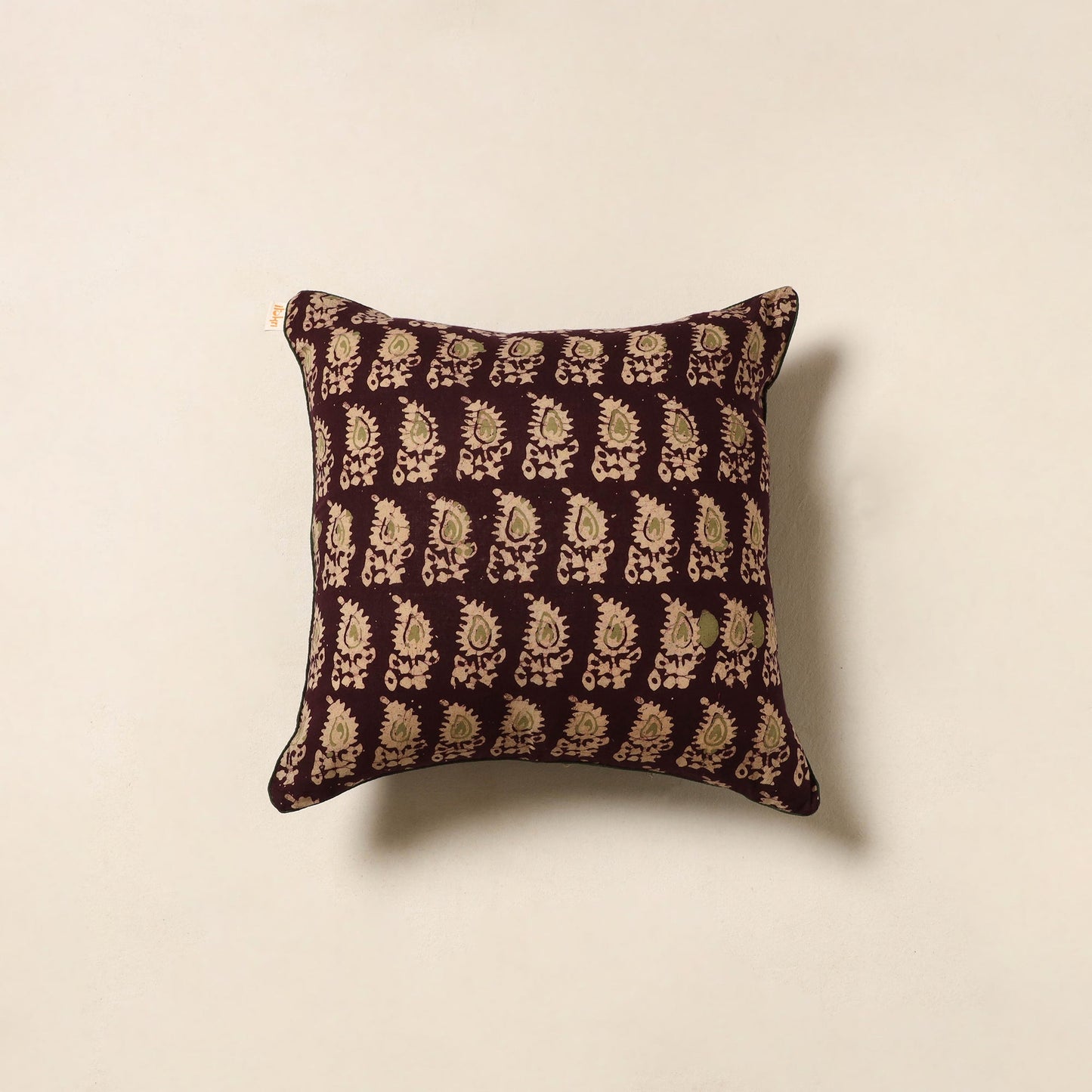 Brown - hand batik cotton cushion cover 74 - handcrafted