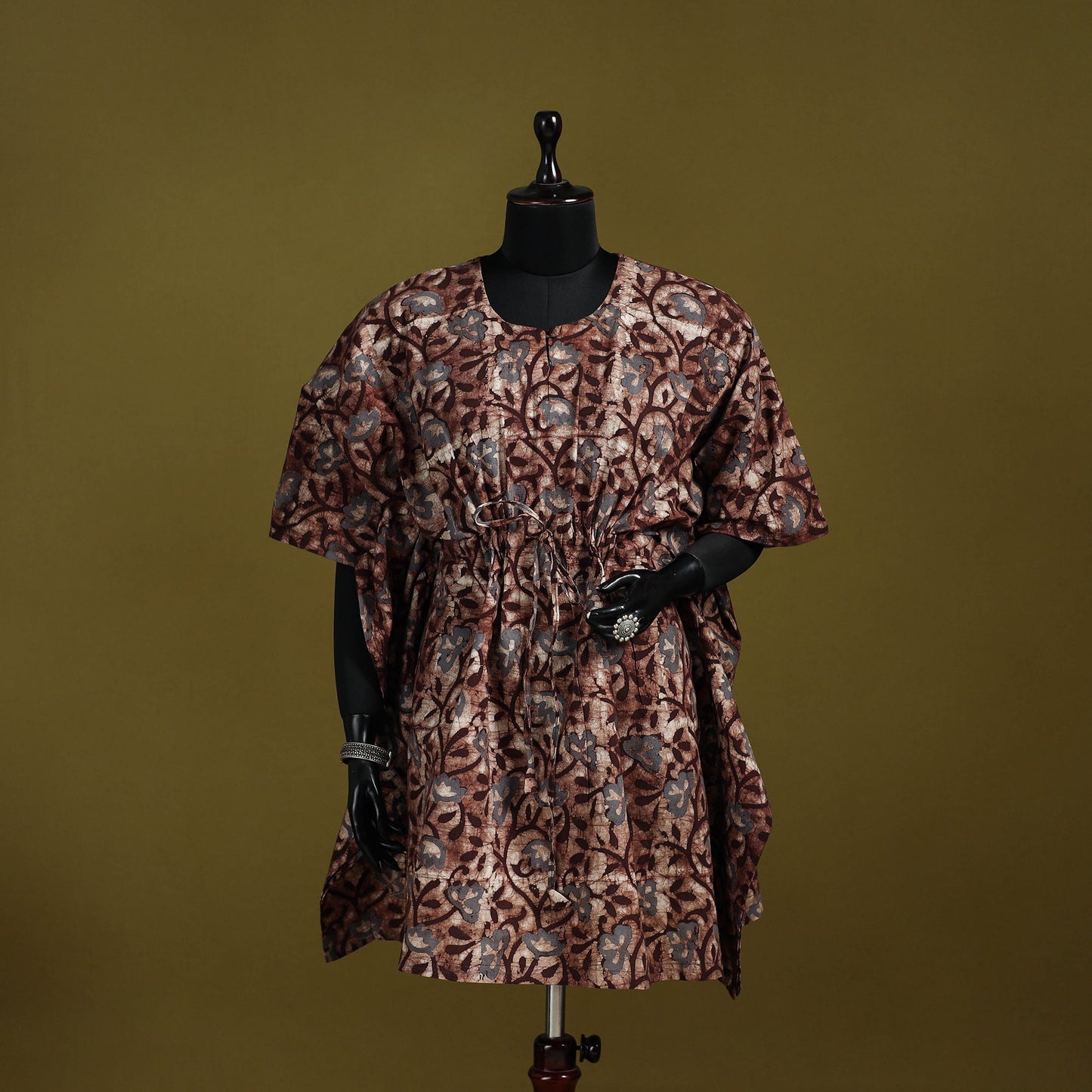 Hand batik cotton medium kaftan 38 - handcrafted