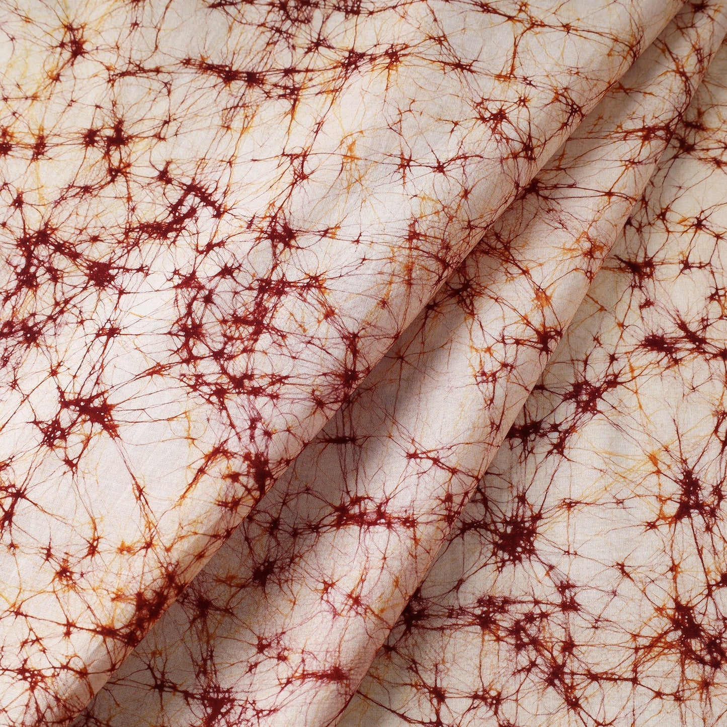 Maroon Cotton Hand Batik Print Fabric