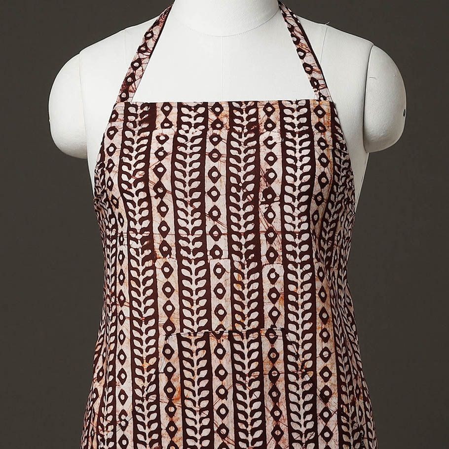 Hand Batik Printed Cotton Apron with Pocket