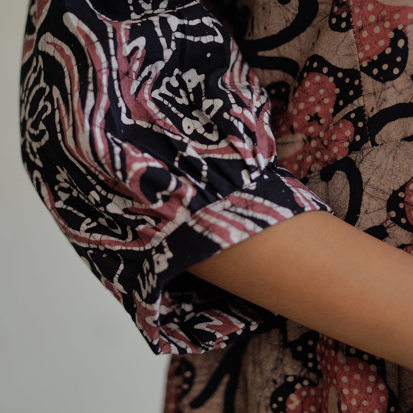 Hand Batik Printed Cotton Flared Dress 06