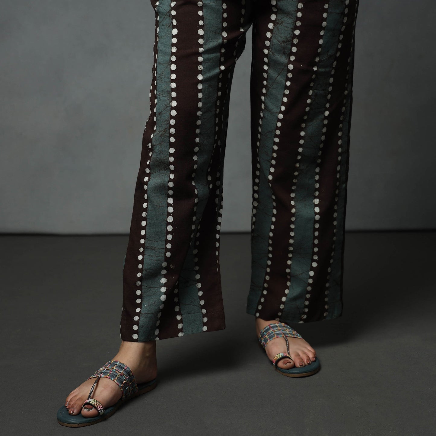 Hand Batik Printed Cotton Kurta with Palazzo & Dupatta Set