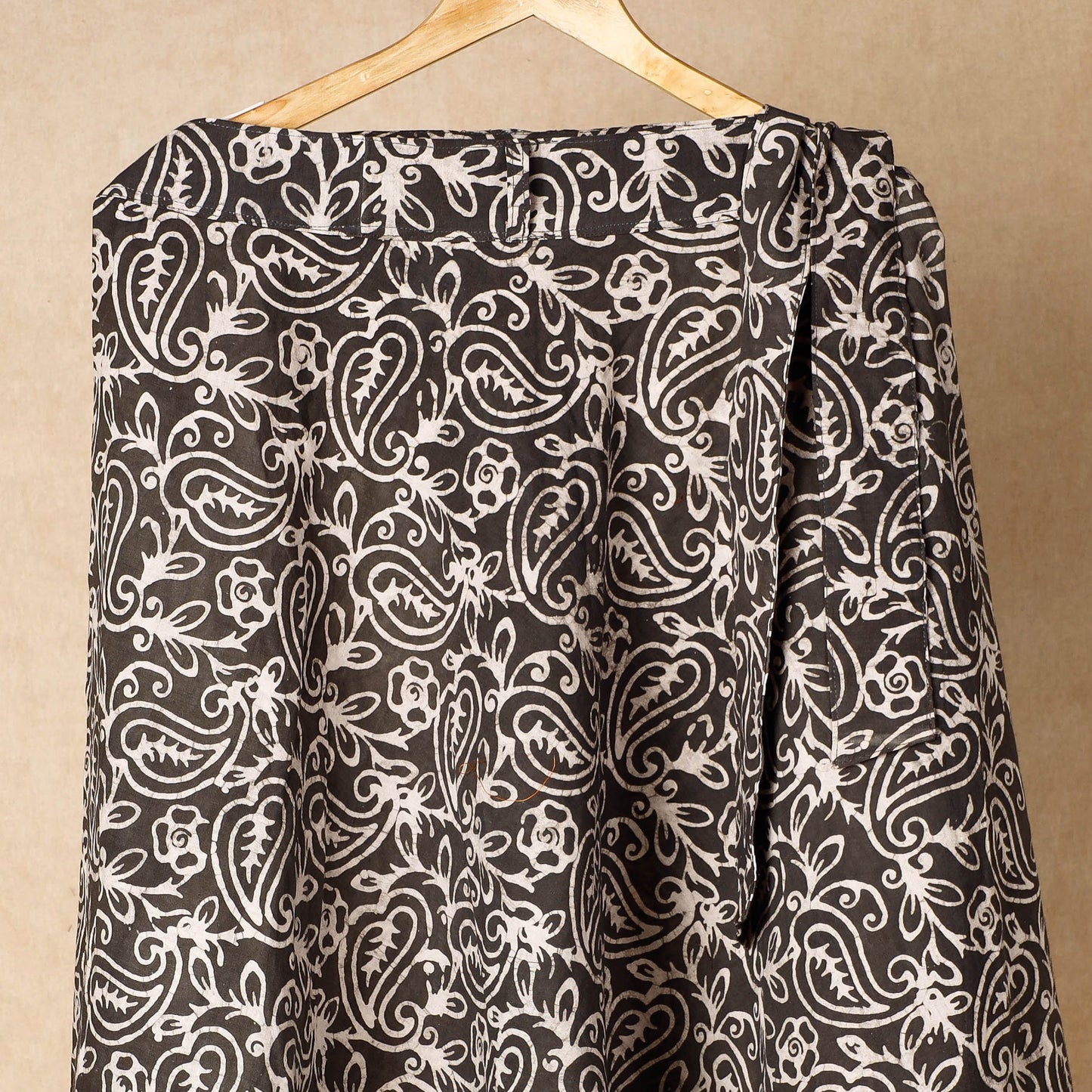 Brown Hand Batik Printing Cotton Wrap Around Skirt