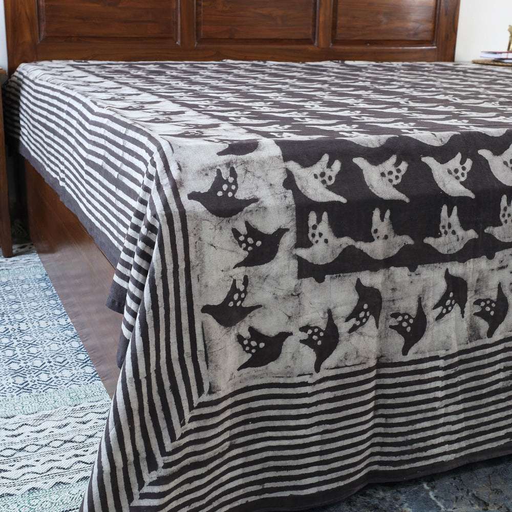 Block Art Print Cotton Double Bindaas Bed Sheet