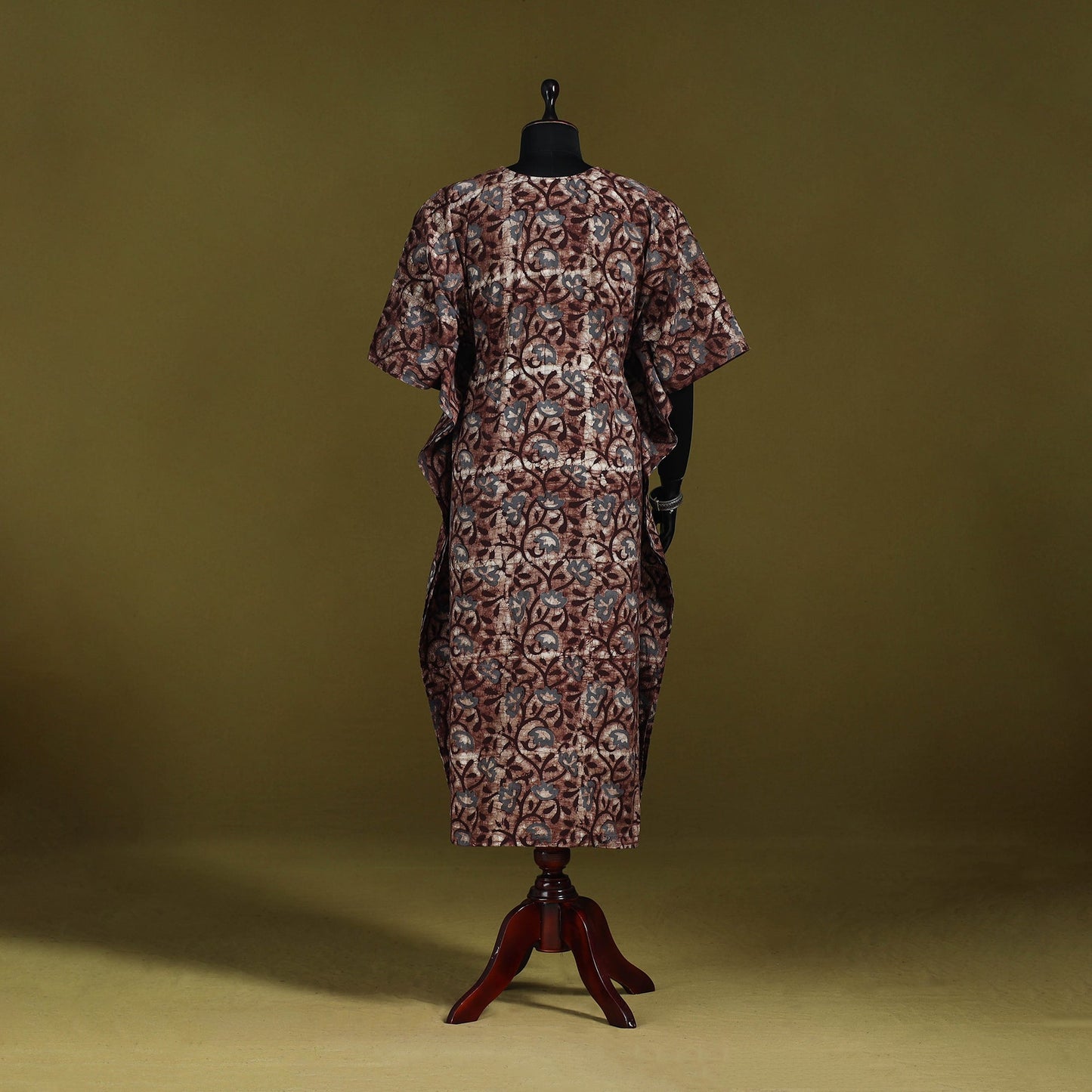 Hand batik cotton long kaftan 18 - handcrafted