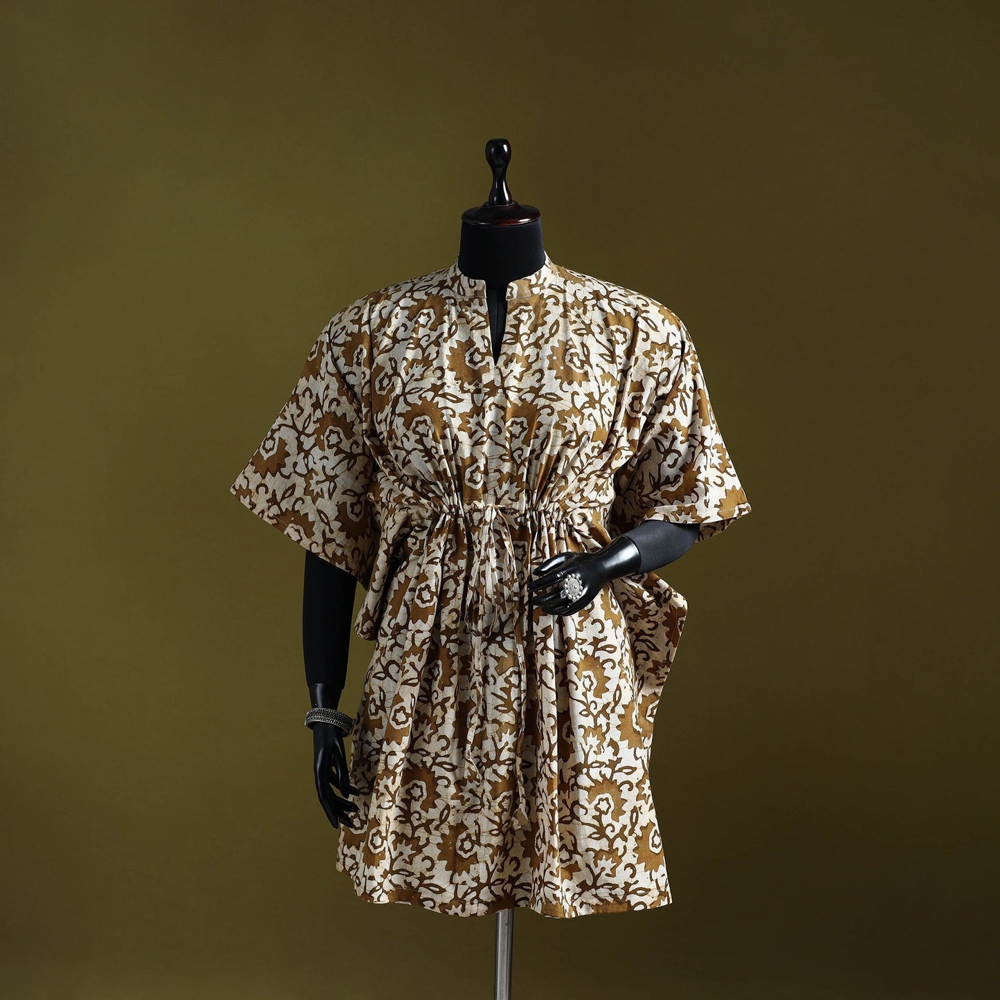 Hand batik cotton medium kaftan 34 - handcrafted