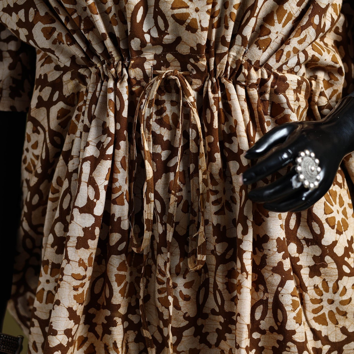 Hand batik cotton medium kaftan 38 - handcrafted