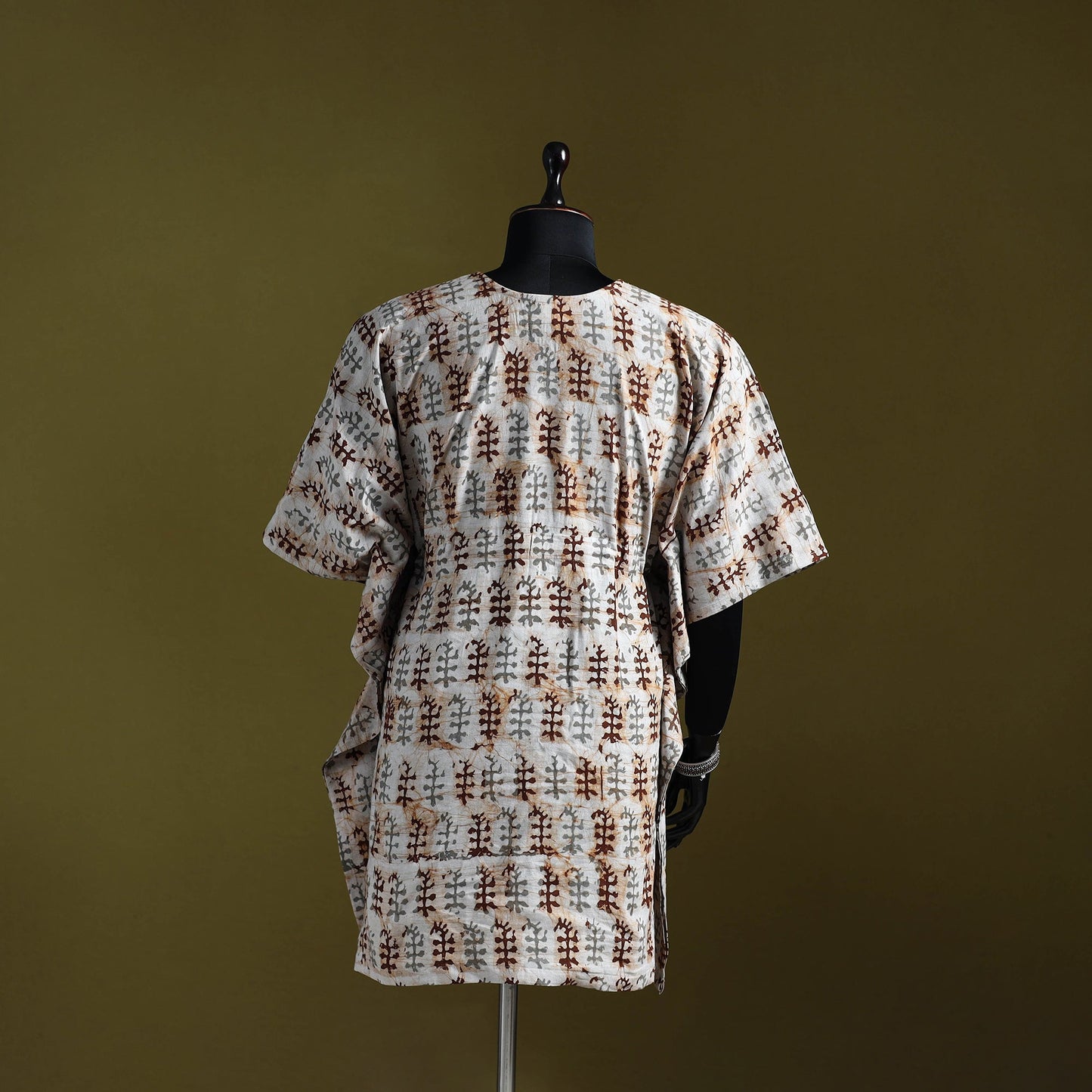Hand batik cotton medium kaftan 39 - handcrafted
