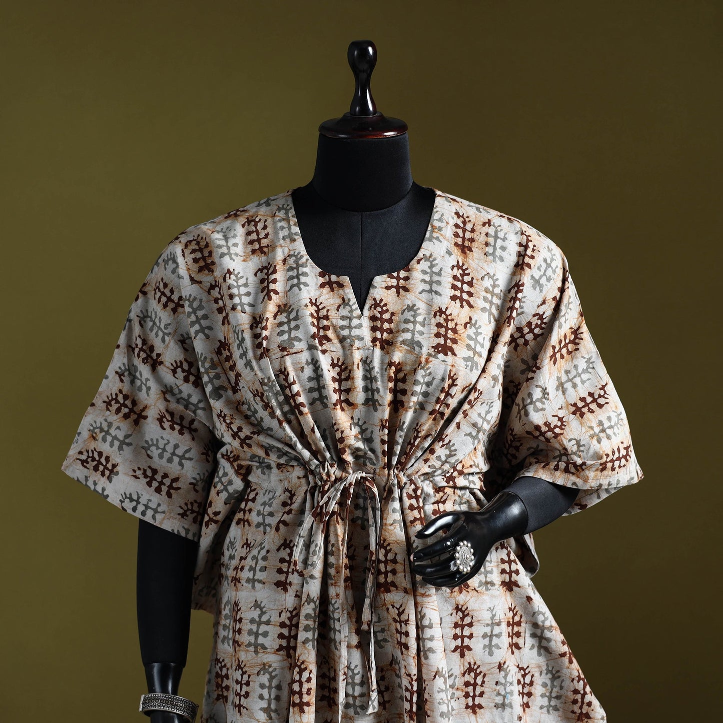 Hand batik cotton medium kaftan 39 - handcrafted