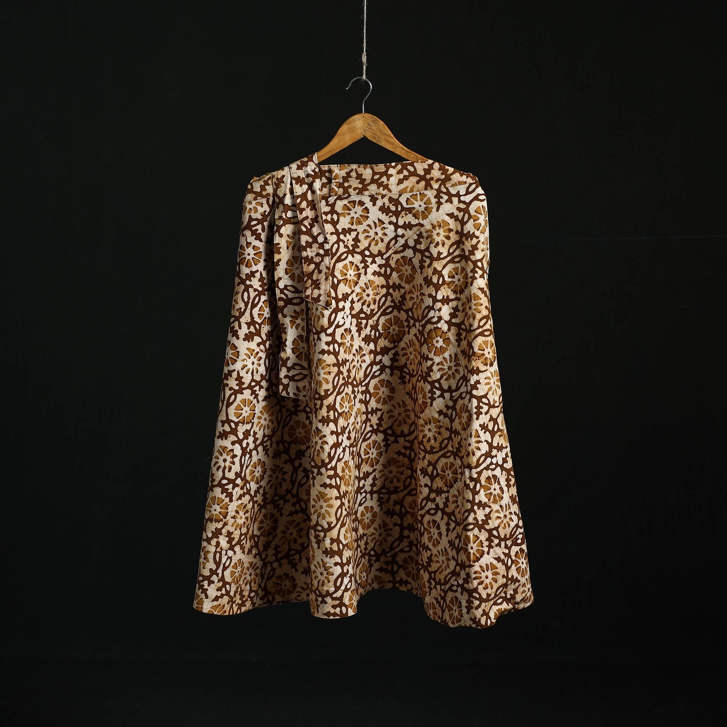 Hand block batik print cotton wrap around skirt 35