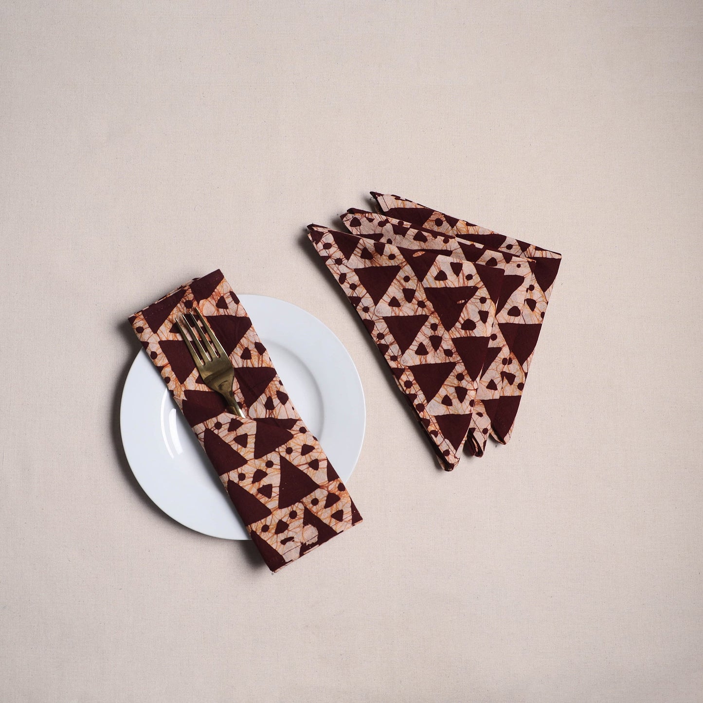 Hand block batik print table napkins (set of 4) 14