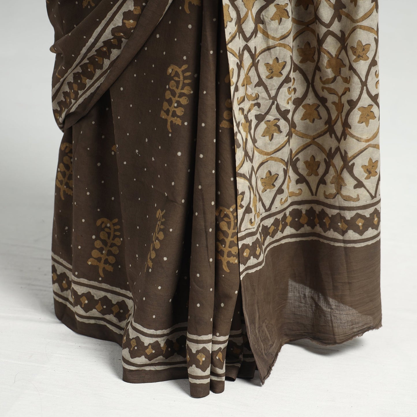 block printed saree