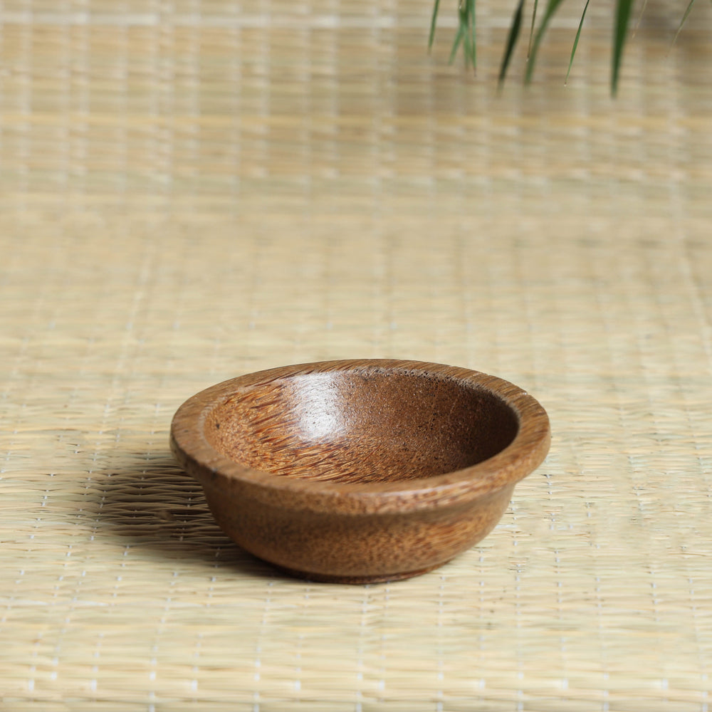 Brown Hand Carved Coconut Wood Bowl